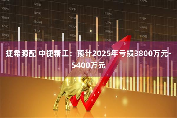 捷希源配 中捷精工:预计2025年亏损3800万元-5400万元
